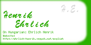 henrik ehrlich business card